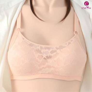 Chelyne BH Kemben Remaja B3301 Tanpa Kawat Penyangga - Brukat Lace Mix Spandex - Full Cup Daily Bra 