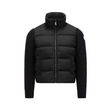 [12.12 Dealcember] Moncler Kids Boys Padded Wool Cardigan Black 8A Black