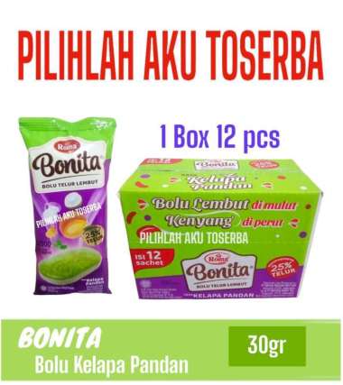 Roma BONITA Bolu Lembut rasa KELAPA PANDAN - (HARGA 1 BOX )