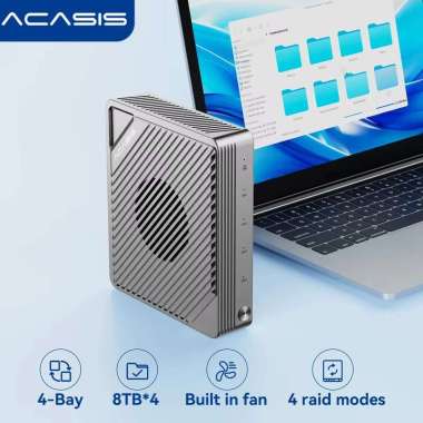 Acasis 4 Bay USB4.0 40Gbps M.2 NVMe SSD Enclosure Thunderbolt 4/3 SSD Case 32TB RAID 0/1/5/10 for Ma