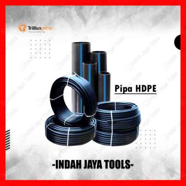 TRILLIUN Pipa HDPE PN10 1/2 3/4 1 1-1/4 1-1/2 2 Inch Per Meter - Selang PE Hitam PDAM Plastik Pipe P