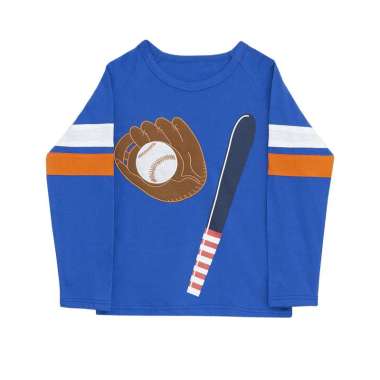 TORIO Long Sleeve T-Shirt Baseball - Kaos Lengan Panjang Anak Laki-laki 7-8Y