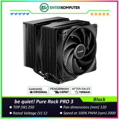 be quiet! Pure Rock PRO 3 Black - Impressively Performant and compact - High Performance Cooling - 2