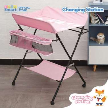 BEBE SMART Changing Table Diaper | Meja Tempat Ganti Popok | Changing Station PINK
