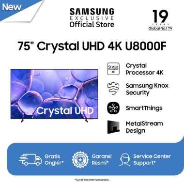 Samsung 75" Crystal UHD 4K U8000F Smart TV | Crystal Processor 4K | SmartThings | UA75U8000FKXXD