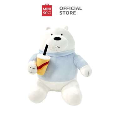 MINISO x We Bare Bears Seri Boneka Makanan Duduk Lucu Mainan Mewah Lembut Boneka Mewah Lucu Panda Be