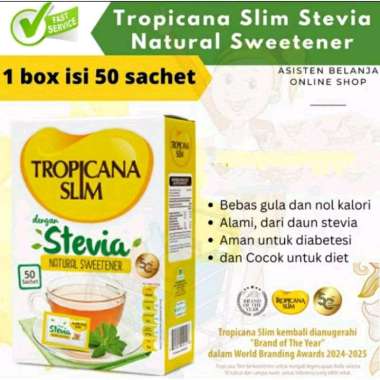Promo Harga Tropicana Slim Sweetener Stevia 50 pcs - Blibli