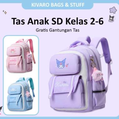 Tas Anak SD Perempuan Kelas 2-6 Gratis Gantungan Lucu Ukuran Besar Umur 7-12th | 0897 Kivaro BIRU