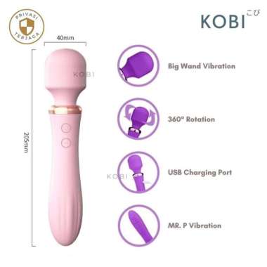 KOBI - LILO Tongkat Vibrator Pemanas Generasi 2 - Alat Pijat Getar - Pink