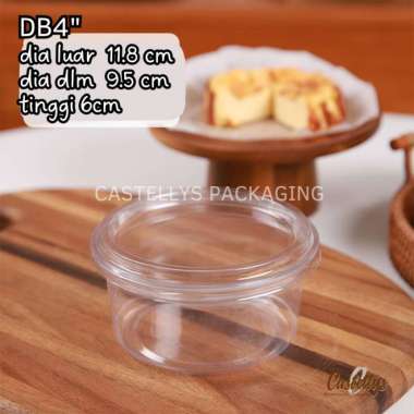 Dessert Box Bulat Kemasan Mika Tutup Bulat Mini Cake Burnt Cheese cake Bolu Salad Tiramisu Mini Tart
