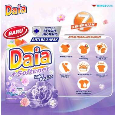 Promo Harga Daia Deterjen Bubuk + Softener Violet 850 gr - Blibli