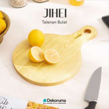 Dekoruma JIREN Talenan Bulat Kayu Mahoni / Talenan Pizza 20.5CM