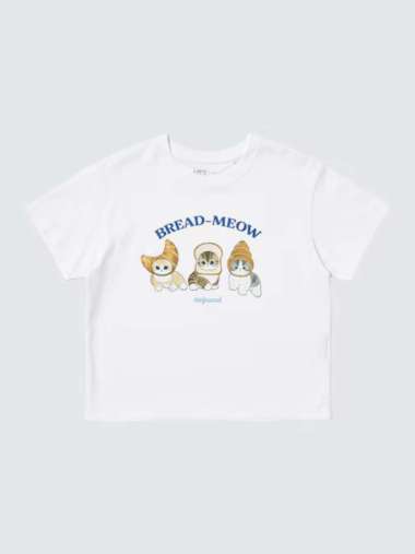 UNIQLO GIRLS UT T-shirt Kaos Anak Perempuan Mofusand Lengan Pendek white 110