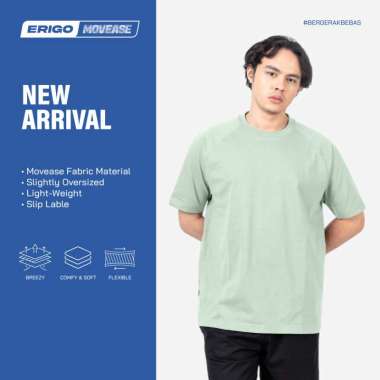 Erigo Movease Short Sleeve Buck Sage - Kaos T-shirt Raglan Unisex XXL