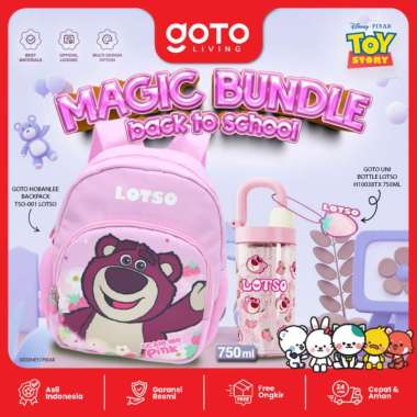 Goto Bundling Tas Ransel Sekolah Anak Perempuan Botol Minum Lotso Lucu