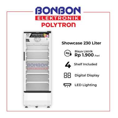 Polytron Showcase 230L SCN 220 / SCN220 / SCN-220 Fastcool - LED Lighting - Energy Saving 230 Liter