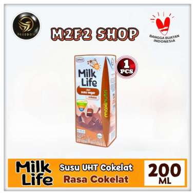 Milk Life Susu Segar Rasa Cokelat Kotak UHT | Chocolate - 200 ml (Kemasan Satuan)