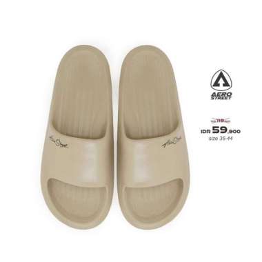 [Kamis Ganteng] Aerostreet 36-44 Ceilo Krem - Sandal Selop Pria Wanita AABAA 36