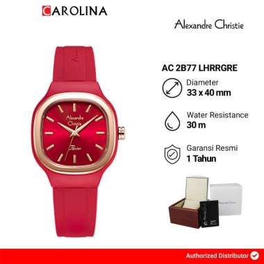 Jam Tangan Wanita Alexandre Christie Passion AC 2B77 LHRRGRE Red Dial Red Rubber Strap