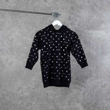 Dress GIVENCHY Kids All Over Logo Hoodie Dress in Black 100% ORIGINAL 8Y
