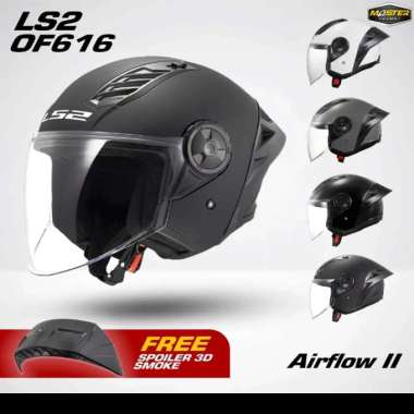 LS2 Helm OF616 Airflow II Half Face Single Visor + Spoiler XL WHITE