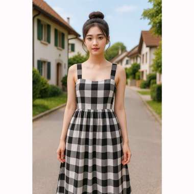 100% KATUN PREMIUM - SWAN DRESS - DRESS MAXI WANITA TANPA LENGAN - DRESS KOREA IMPORT - LONG DRESS W