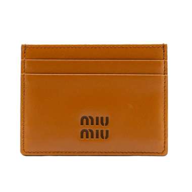 Miu Miu Matelasse Nappa Leather Card Holder Cognac / Palisander Nude
