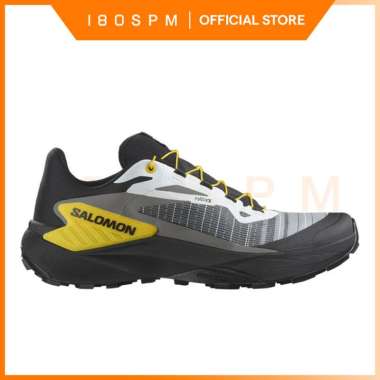 SALOMON - GENESIS, Men's Trail Running Shoes, Black / White / Lemon - Sepatu Trail Running Pria 42