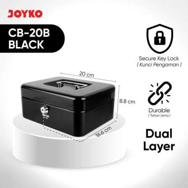 JOYKO Brankas Uang Cash Box Kotak Uang Kas CB-20B Black