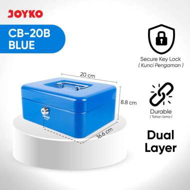 JOYKO Brankas Uang Cash Box Kotak Uang Kas CB-20B Blue