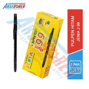 Aksesoren Pulpen Jenia 1 Pack [J99/12 Pcs] / Ballpoint Pena Tinta Hitam / Alat Tulis Sekolah / Ball 