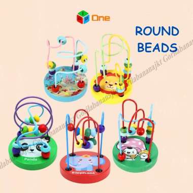 Mainan Anak Mini Generic Around Beads Wire Maze Educational Wooden Toy Traffic