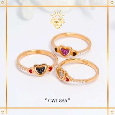 CINCIN WANITA DEWASA MODEL LOVE PERMATA EMAS ASLI EMAS MUDA KADAR 8K (375) CINCIN MODEL LOVE PERMATA