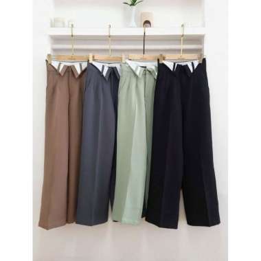 Shenelin Celana Panjang Kulot Kantor Wanita Korean Style Marsya Pants M Grey