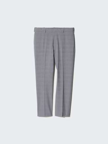 UNIQLO Celana Panjang Pria Smart Ankle Pants Rapi Kotak Gray XL