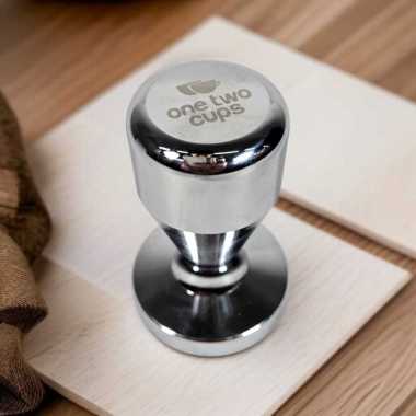 One Two Cups Tamper Kopi Espresso Flat Stainless Steel 5cm - SS51 Silver