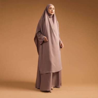 Lozy Hijab - Tsamara Abaya (Abaya Gamis Haji dan Umrah Bahan Cooltech) Dusty Purple L - Abaya Only