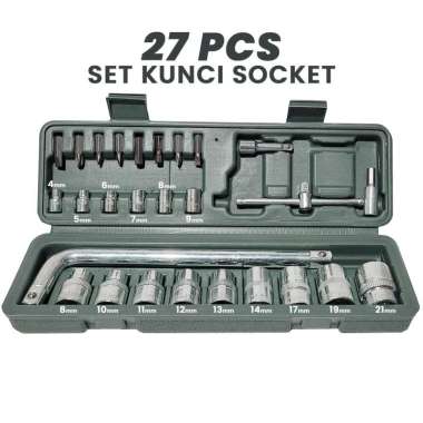 Kunci Sock / Set Socket / Sok Wrench Toolkit - Kunci Set Gagang Sok Shock Full Set / Kunci Motor Rum