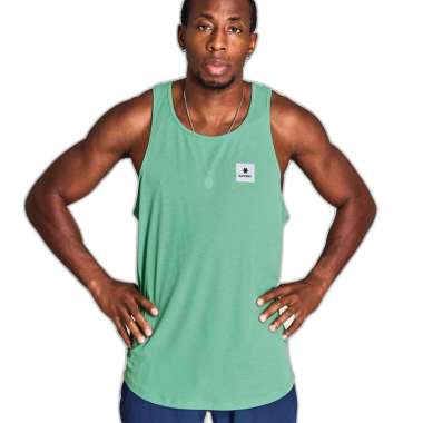 SAYSKY - Men's Reactive Flow Singlet - Singlet Lari Pria S Green AOP