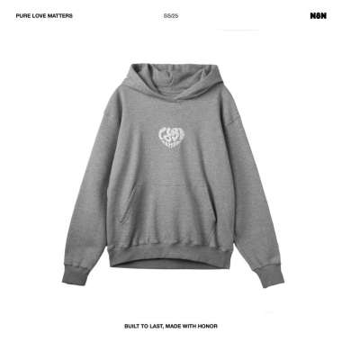 N8N Hoodie- Pure Heart (Grey/White) M