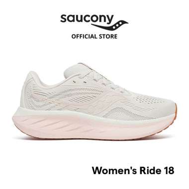 Sepatu Lari Wanita SAUCONY Shoes Ride 18 Women - Quartz / Peony 38