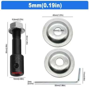Adapter Sambung AS Batang Batu Poles / Poles Grinding - Adaptor Spindle Batang 5 - 14mm 5mm (0.19in)