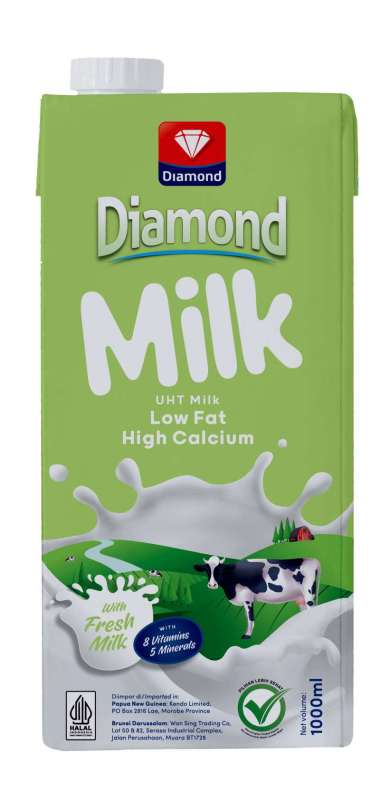 Promo Harga Diamond Milk UHT Low Fat High Calcium 1000 ml - Blibli