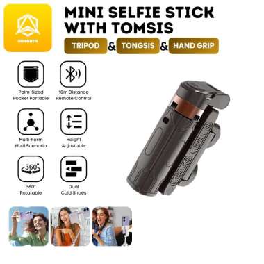 Mini Selfie Stick + Remote Bluetooth Shutter Kamera Tomsis Tongsis Tripod Hand Grip JC-25 / JC25 Hit
