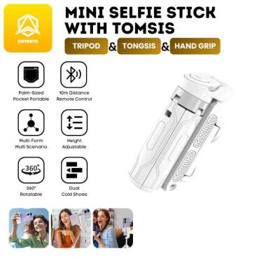 Mini Selfie Stick + Remote Bluetooth Shutter Kamera Tomsis Tongsis Tripod Hand Grip JC-25 / JC25 Put
