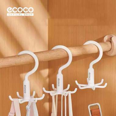 ECOCO Rotating Six Claw Hook - Gantungan baju, tas, topi, dasi, syal, rak gantungan, rak penyimpanan