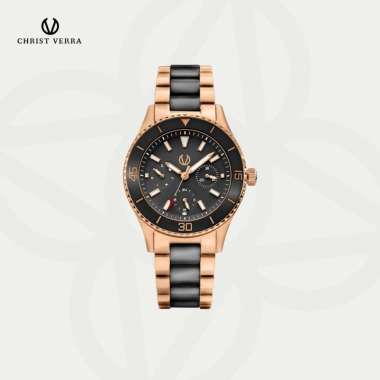 Christ Verra Casual Women's Watches Jam Tangan Wanita Tali Rantai CV 12351L-58 BLK