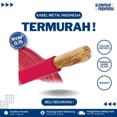 Kabel Metal NYAF 0.75MM Meteran Merah