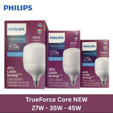 Lampu Bohlam LED Philips T Force 27w 35w 45w bohlam trueforce fitting e27 45watt