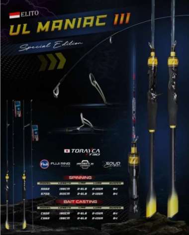Joran Elito UL Maniac Gen 3 III | Joran Spinning Solid Carbon Ring Fuji SP 662/ 198